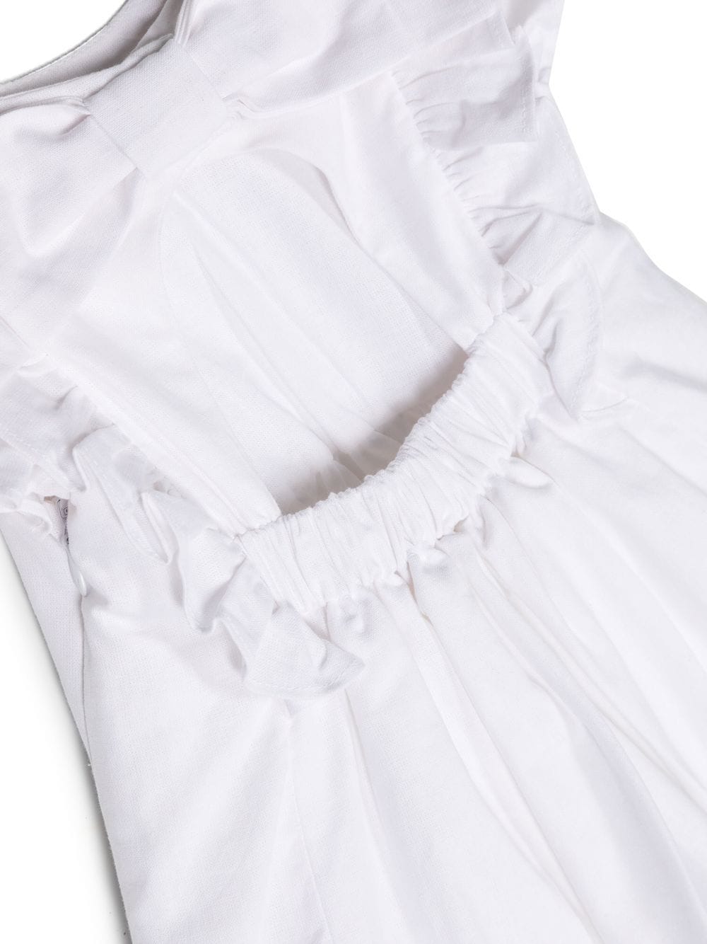 Shop Lapin House Ruffled Bow-detail Dress In 白色