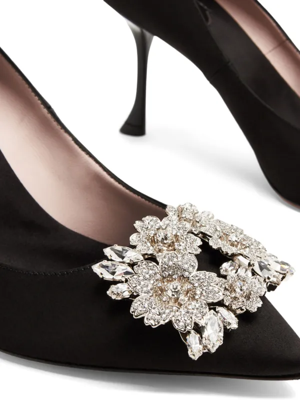 Roger Vivier Bouquet Strass Buckle Pumps | Black | FARFETCH