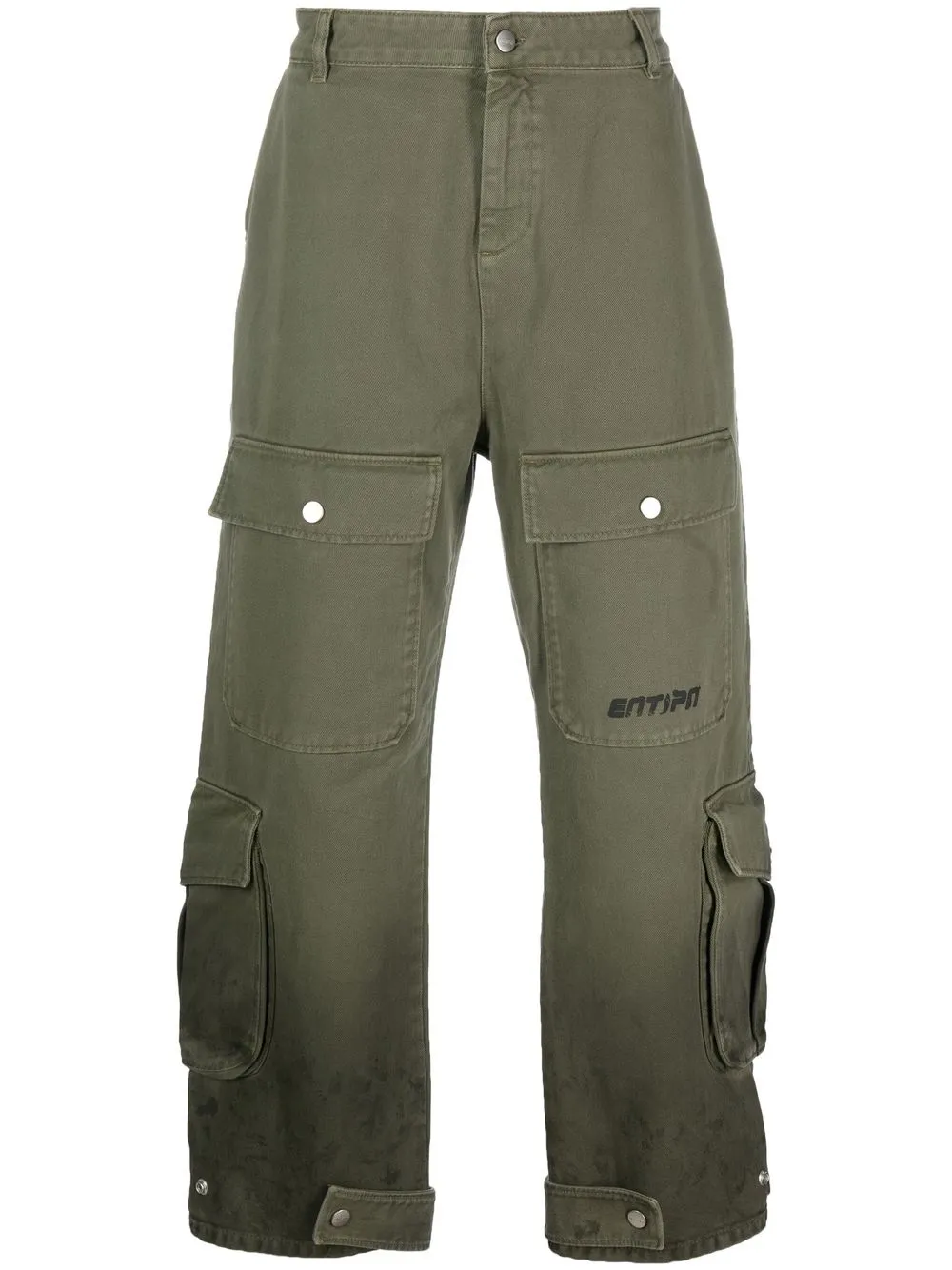 

Enterprise Japan pantalones cargo con tiro alto - Verde