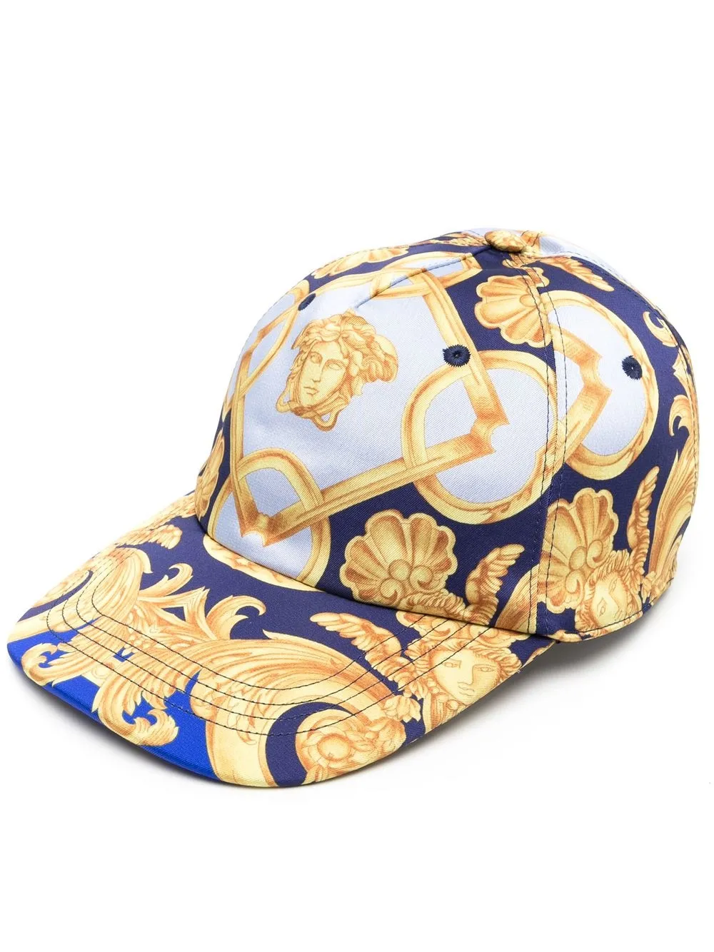 

Versace Barocco-print baseball cap - Blue