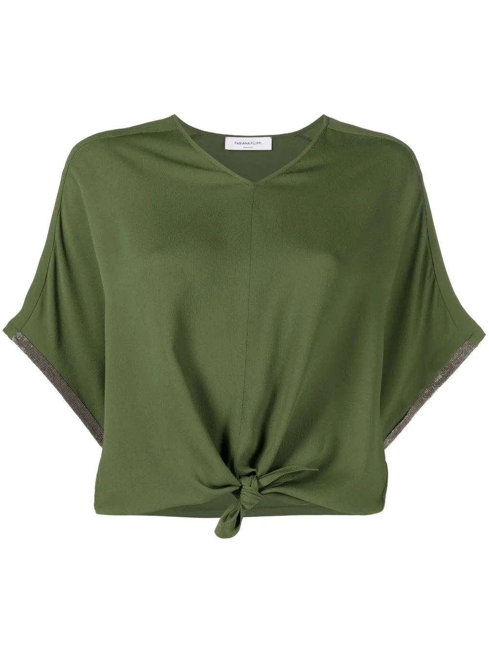 

Fabiana Filippi knot-detail V-neck top - Green