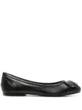 See by Chloé round-shape plaque ballerinas - Black