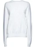 Ferragamo perforated crew neck jumper - White