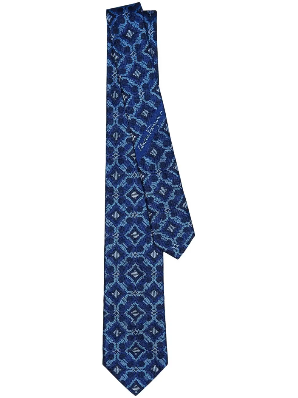 

Ferragamo patterned silk tie - Blue