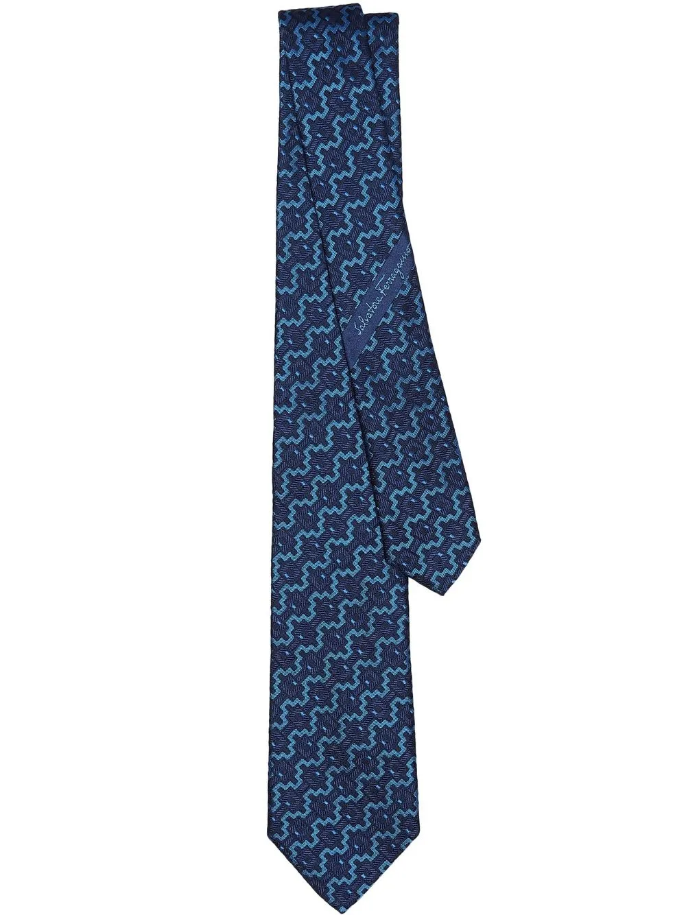 

Ferragamo corbata de seda con estampado Gancini - Azul