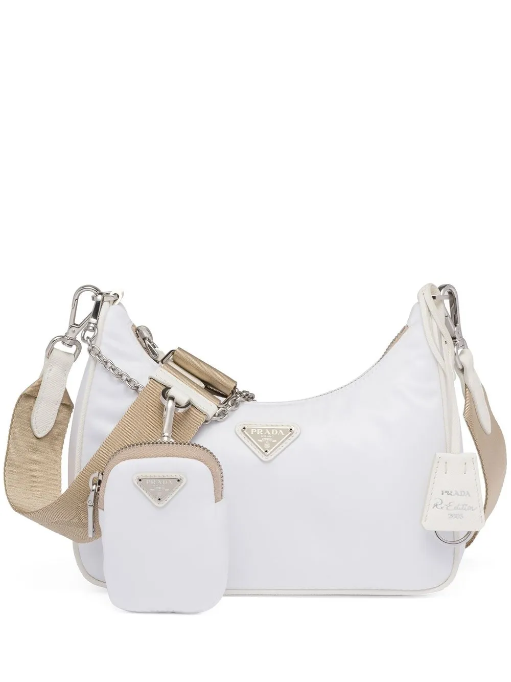 PRADA Saffiano Re-Edition 2005 Shoulder Bag White 1162371