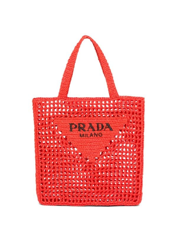 Prada Logo Raffia Tote Bag - Farfetch