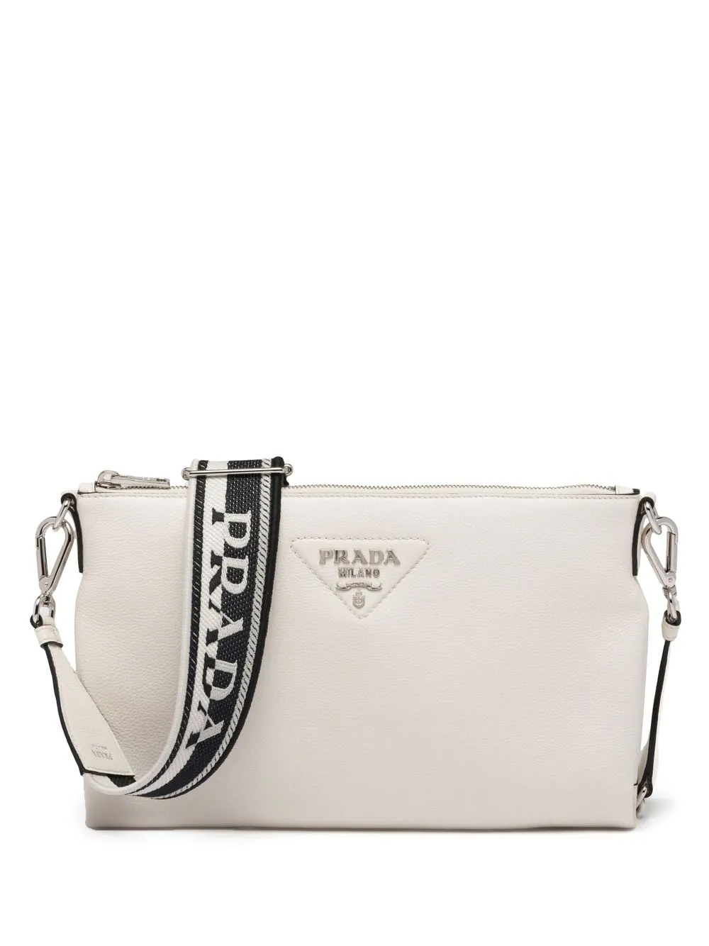 Prada logo-strap Leather Crossbody Bag - Farfetch