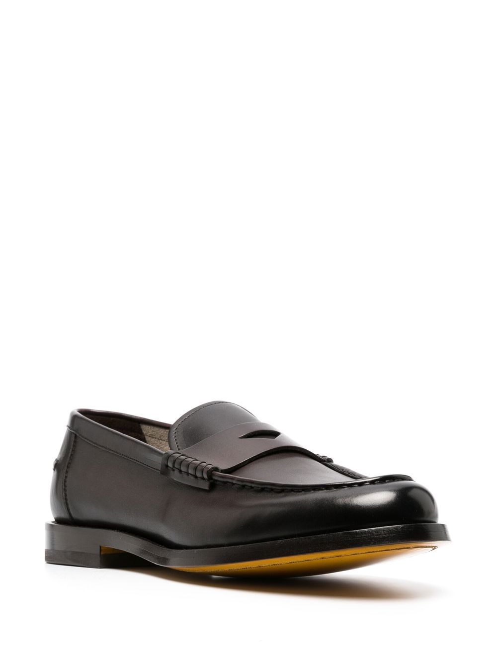 Shop Doucal's 30mm Leather Penny Loafers In Brown