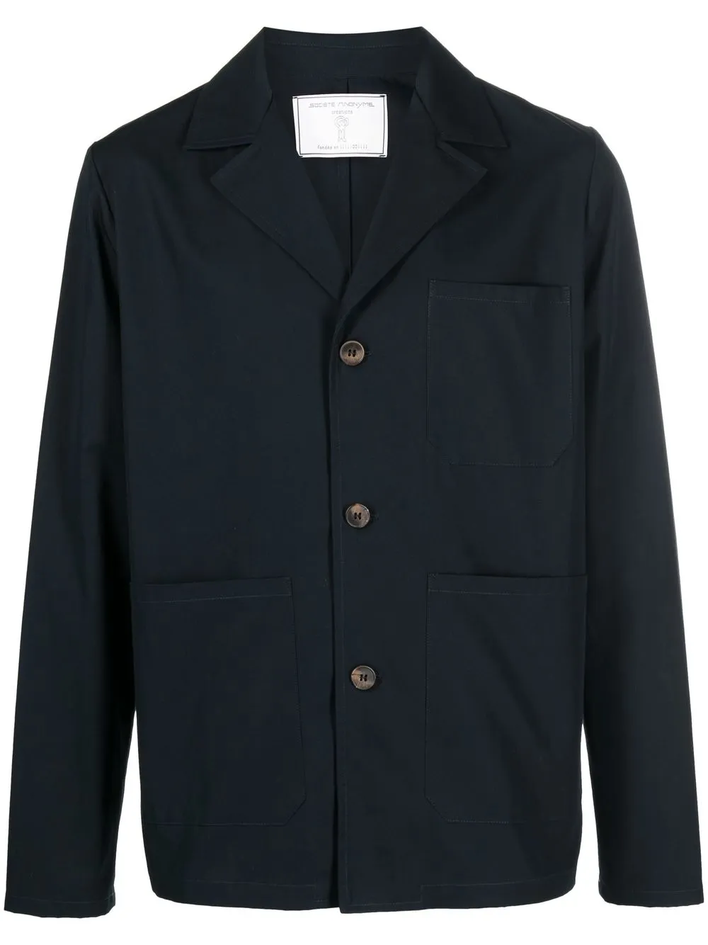 

Société Anonyme single-breasted cotton blazer - BLUE PL