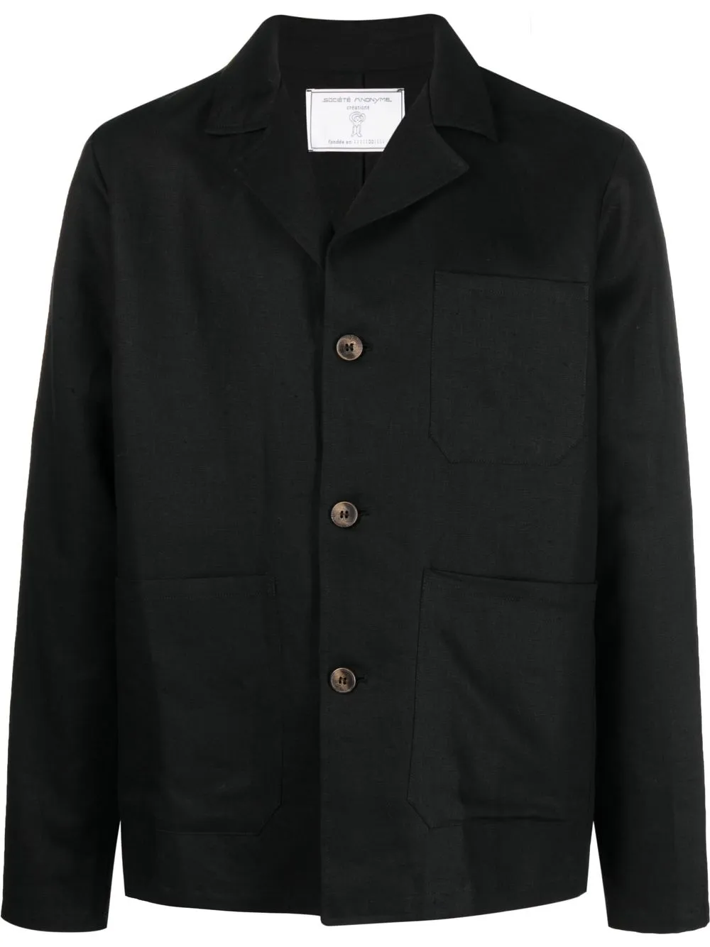 

Société Anonyme single-breasted linen blazer - Black