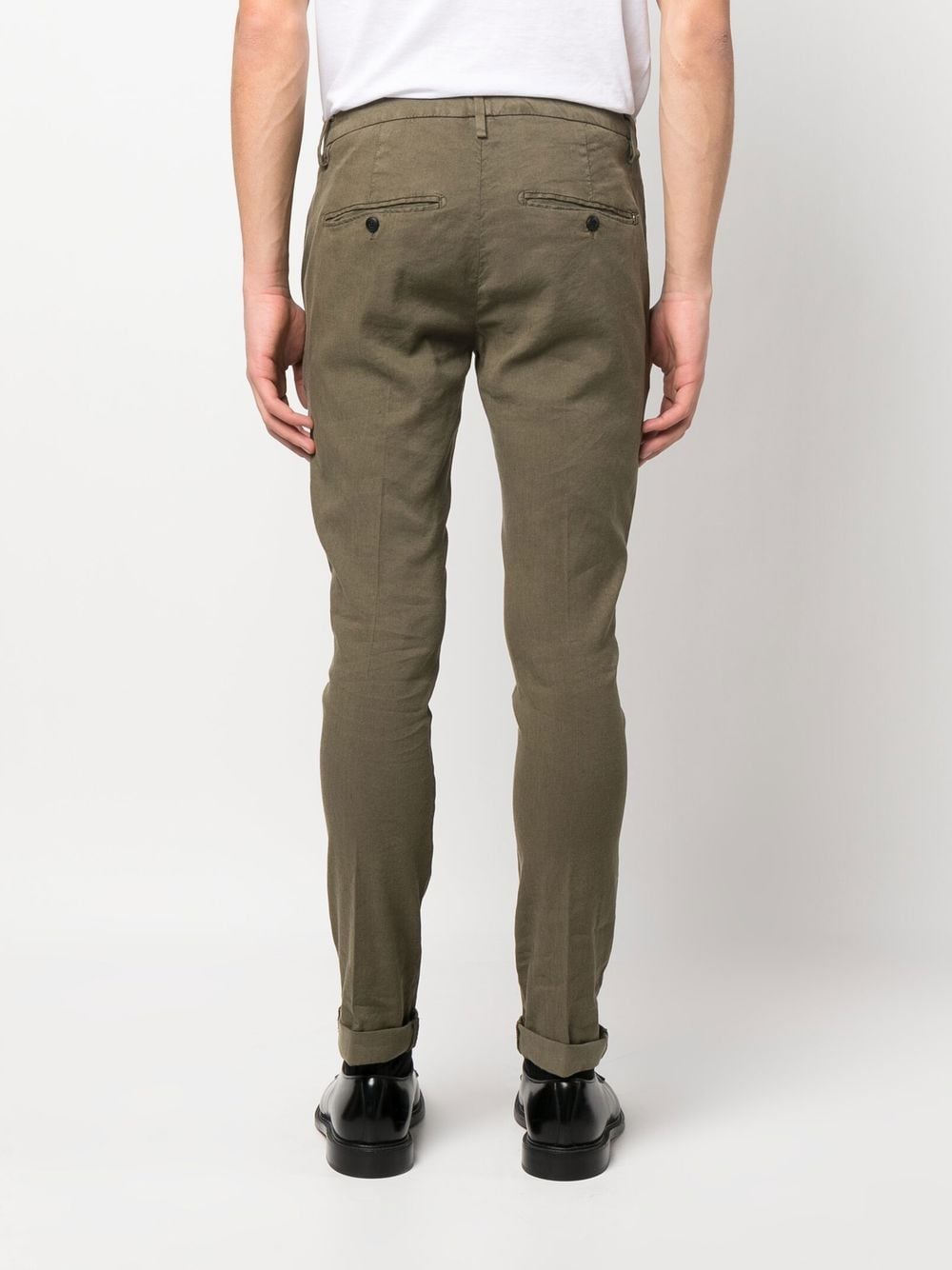 Shop Dondup Slim-cut Chino Trousers In Green