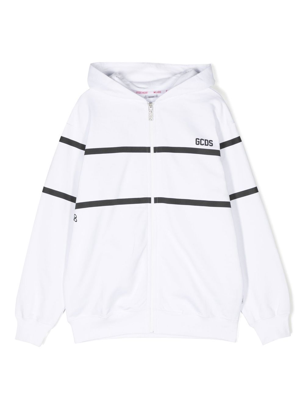 

Gcds Kids chest logo-print detail hoodie - White