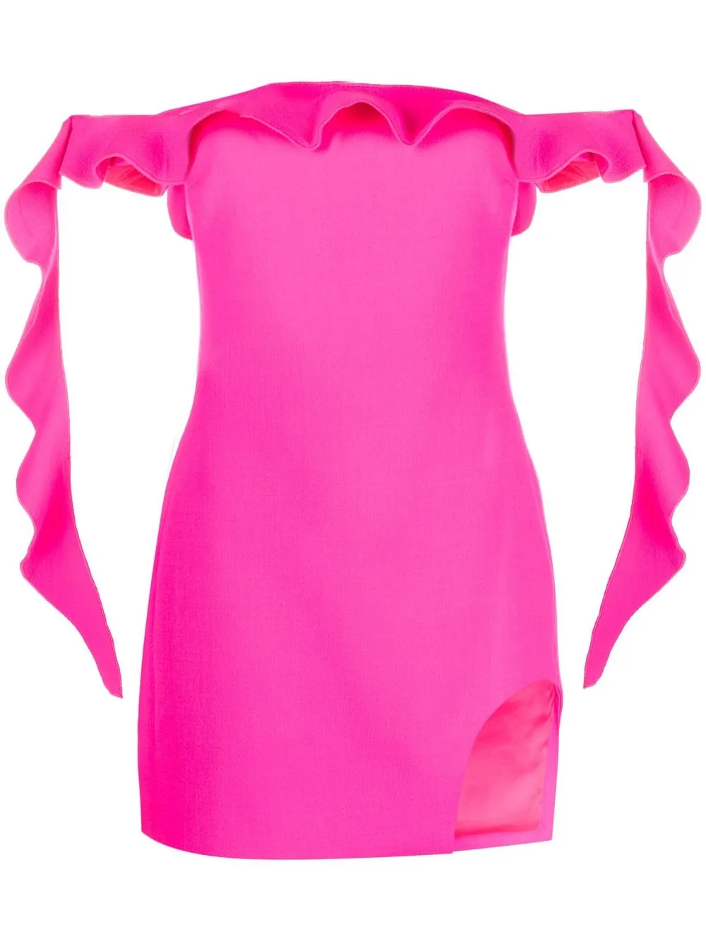 

David Koma ruffle-detail off-shoulder dress - Pink