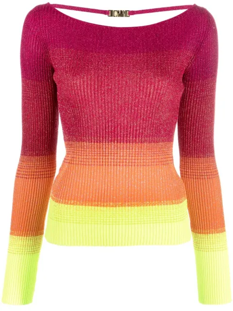 GCDS suéter de canalé con diseño color block