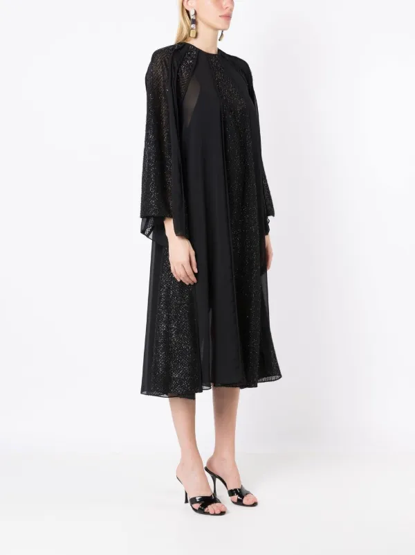 Olympiah wide-sleeved fringe-detail Dress | Black