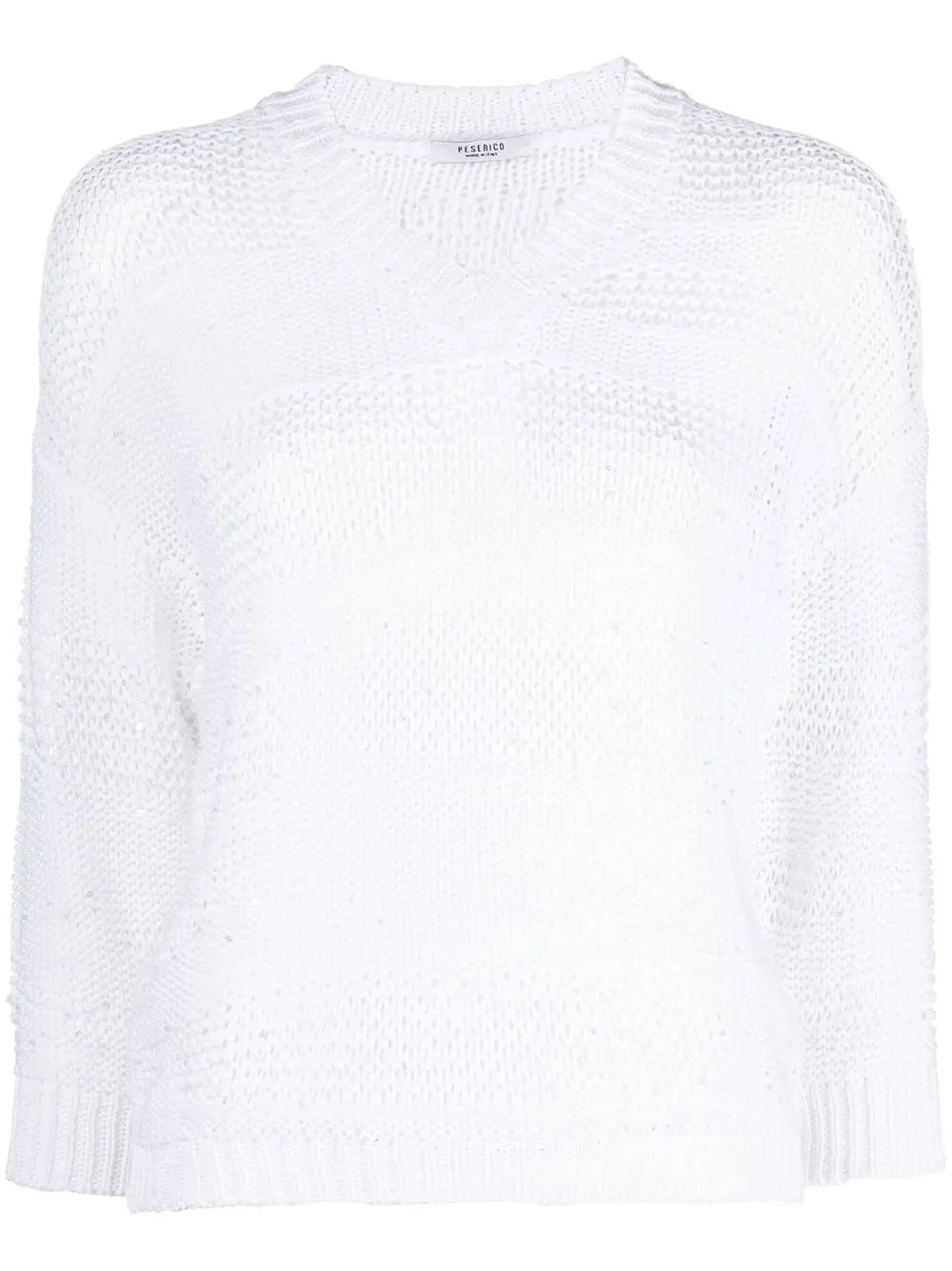 

Peserico open-knit cropped jumper - White