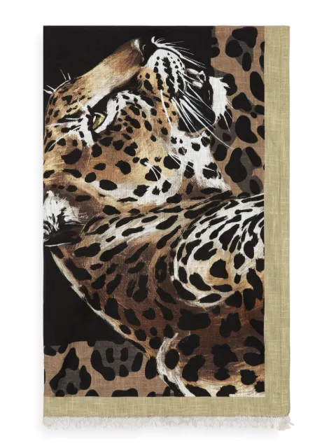 Dolce & Gabbana toalla de playa con estampado de leopardo