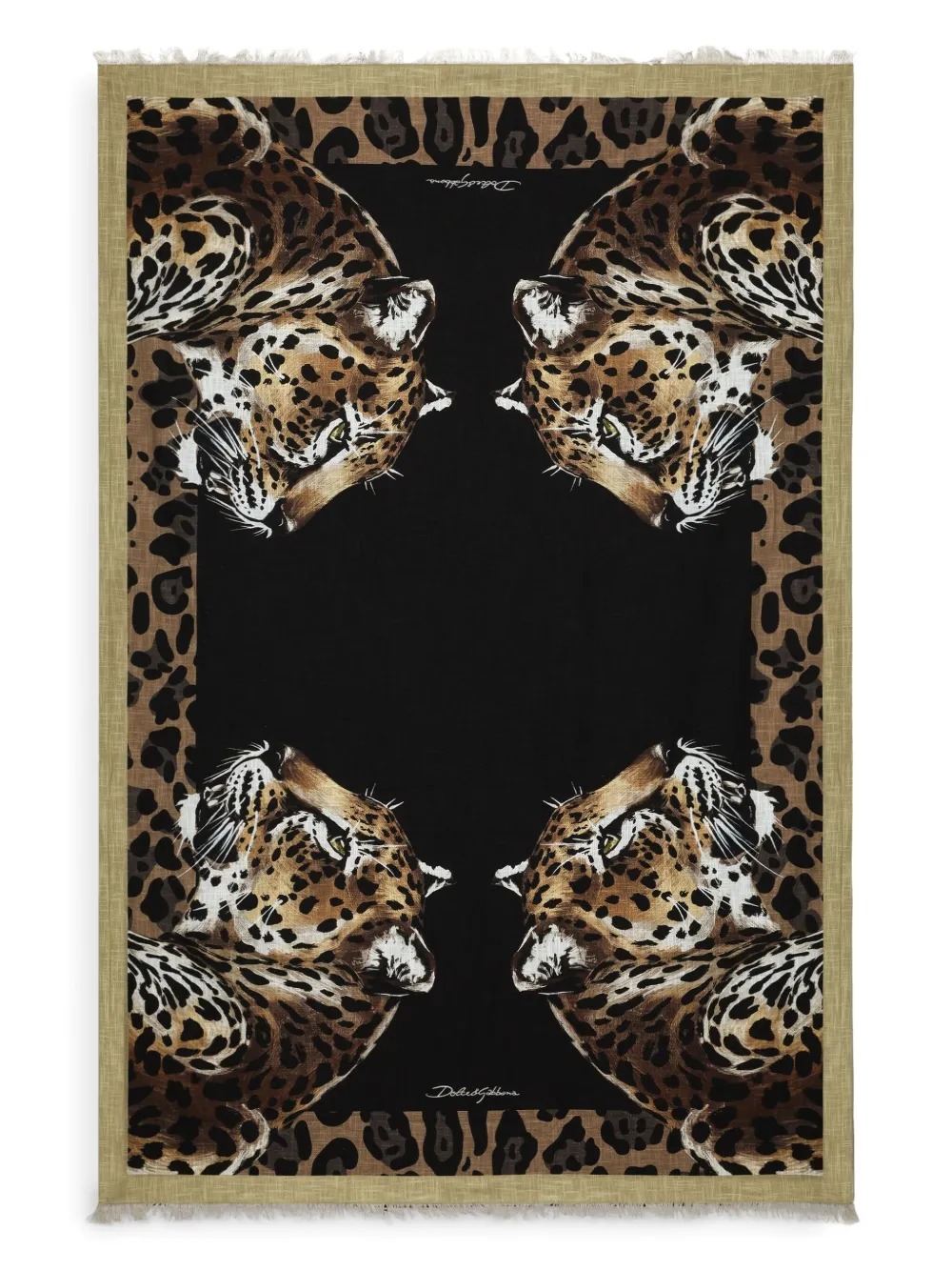 Dolce & Gabbana Strandlaken met luipaardprint Zwart