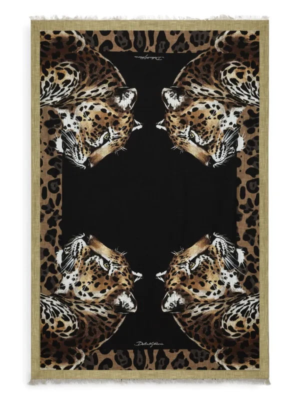 Serviette De Plage À Imprimé Léopard Dolce & Gabbana en
