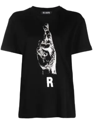 Raf Simons graphic-print Cotton T-shirt | Black | FARFETCH