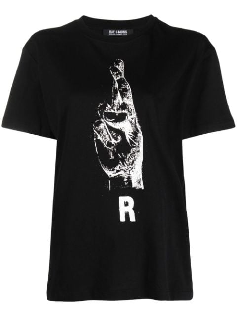 Raf Simons playera con estampado gráfico