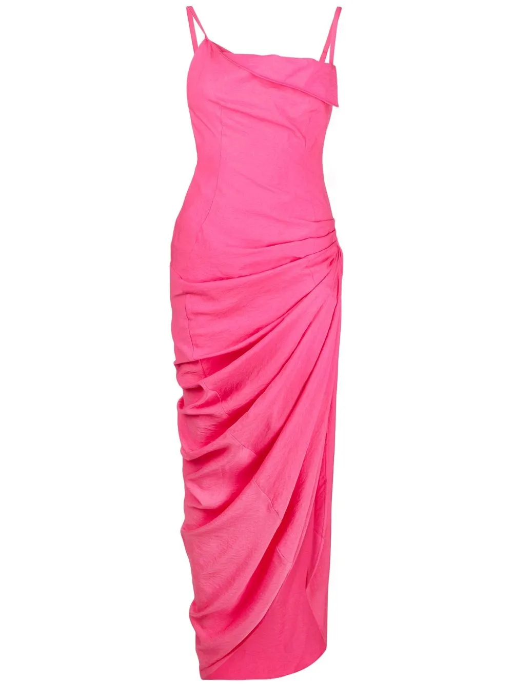 

Jacquemus Saudade asymmetric ruched dress - Pink