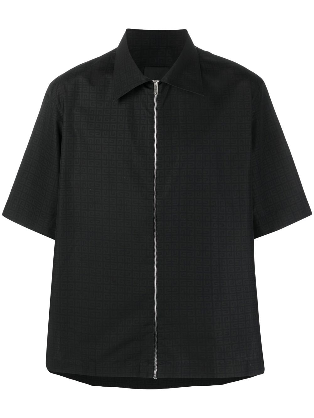 Givenchy Zip-up Cotton Shirt In Black