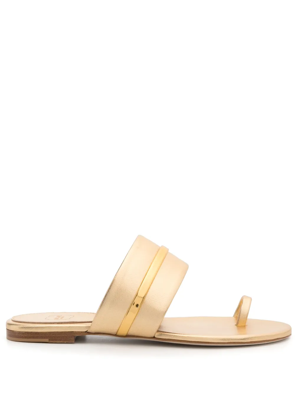 Malone Souliers Single-strap Leather Flat Sandals In Gold