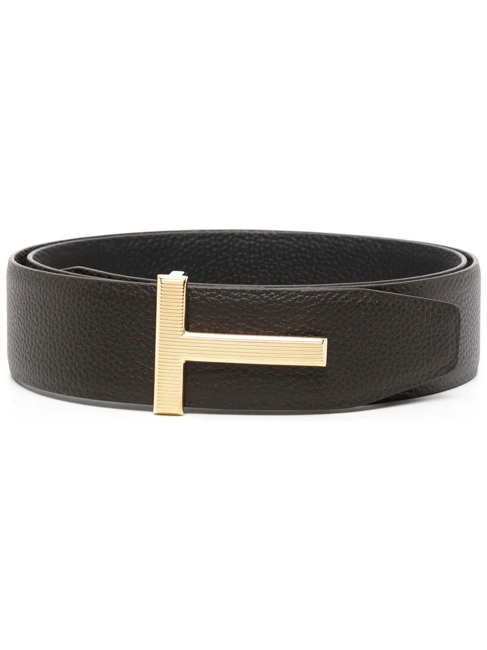 Tom Ford Logo-buckle Grained Leather Belt In Nero