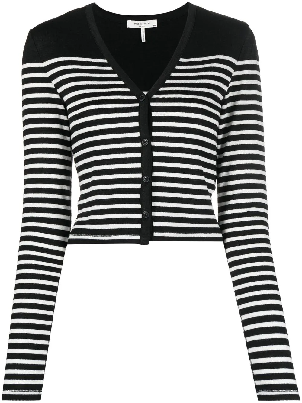 

rag & bone striped-knit cardi-coat - Black