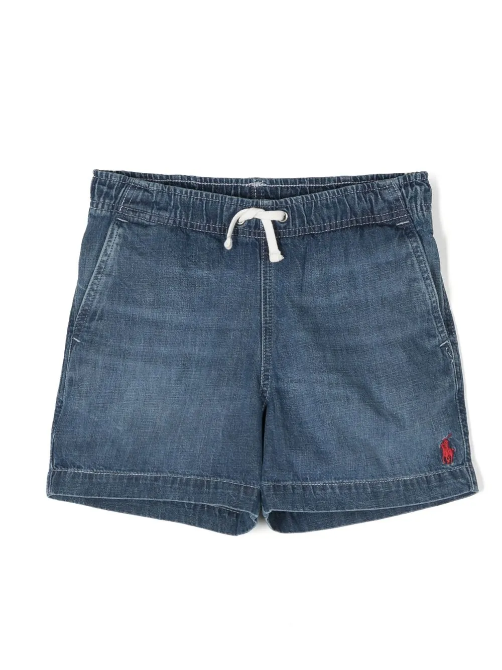 

Ralph Lauren Kids logo-embroidered drawstring denim shorts - Blue