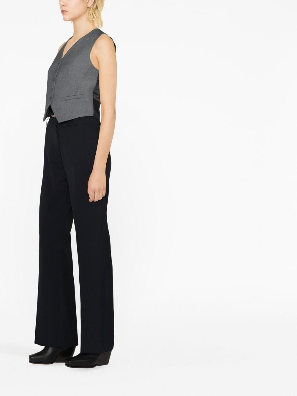 Shop Studio Nicholson Rie Virgin Wool-blend Tailored Trousers In 蓝色