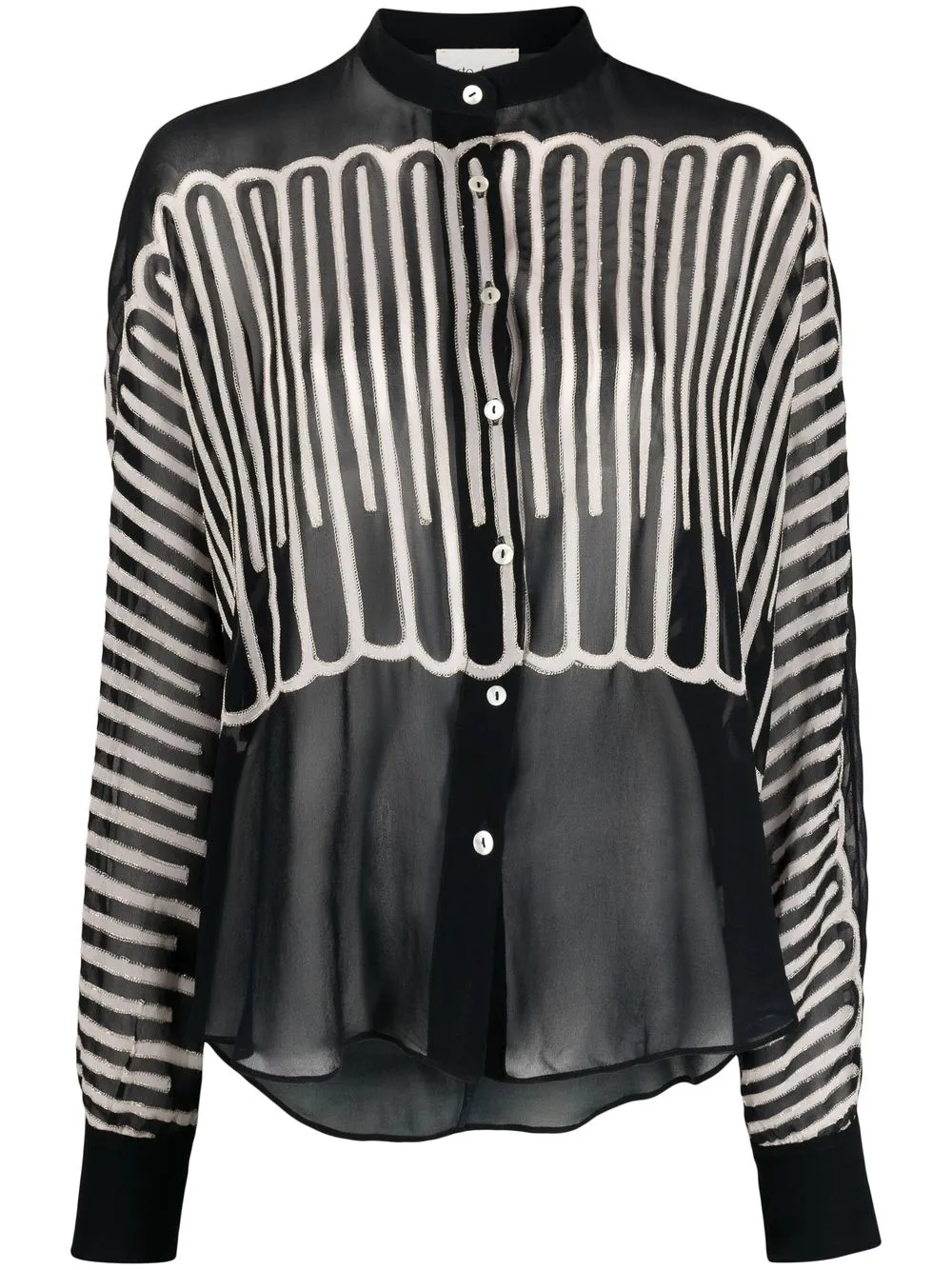 

Forte Forte semi-sheer striped shirt - Black