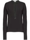 Ferragamo tie-neck long-sleeve blouse - Black