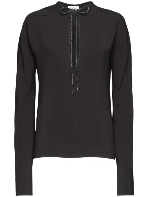 Ferragamo tie-neck long-sleeve blouse