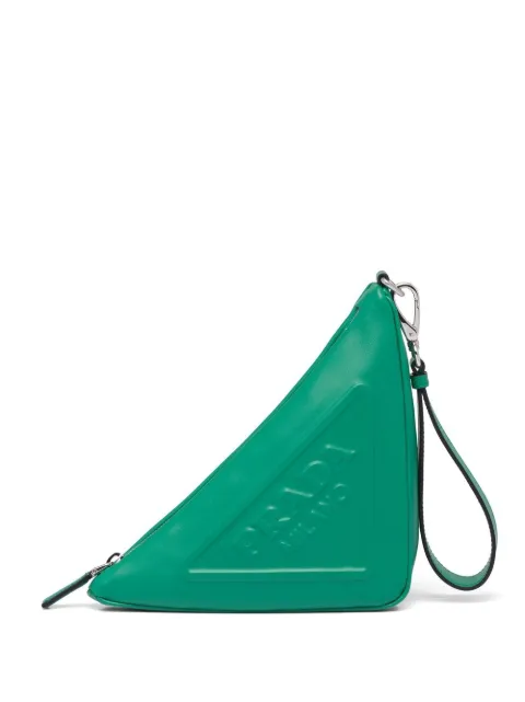 Prada Triangle embossed-logo pouch