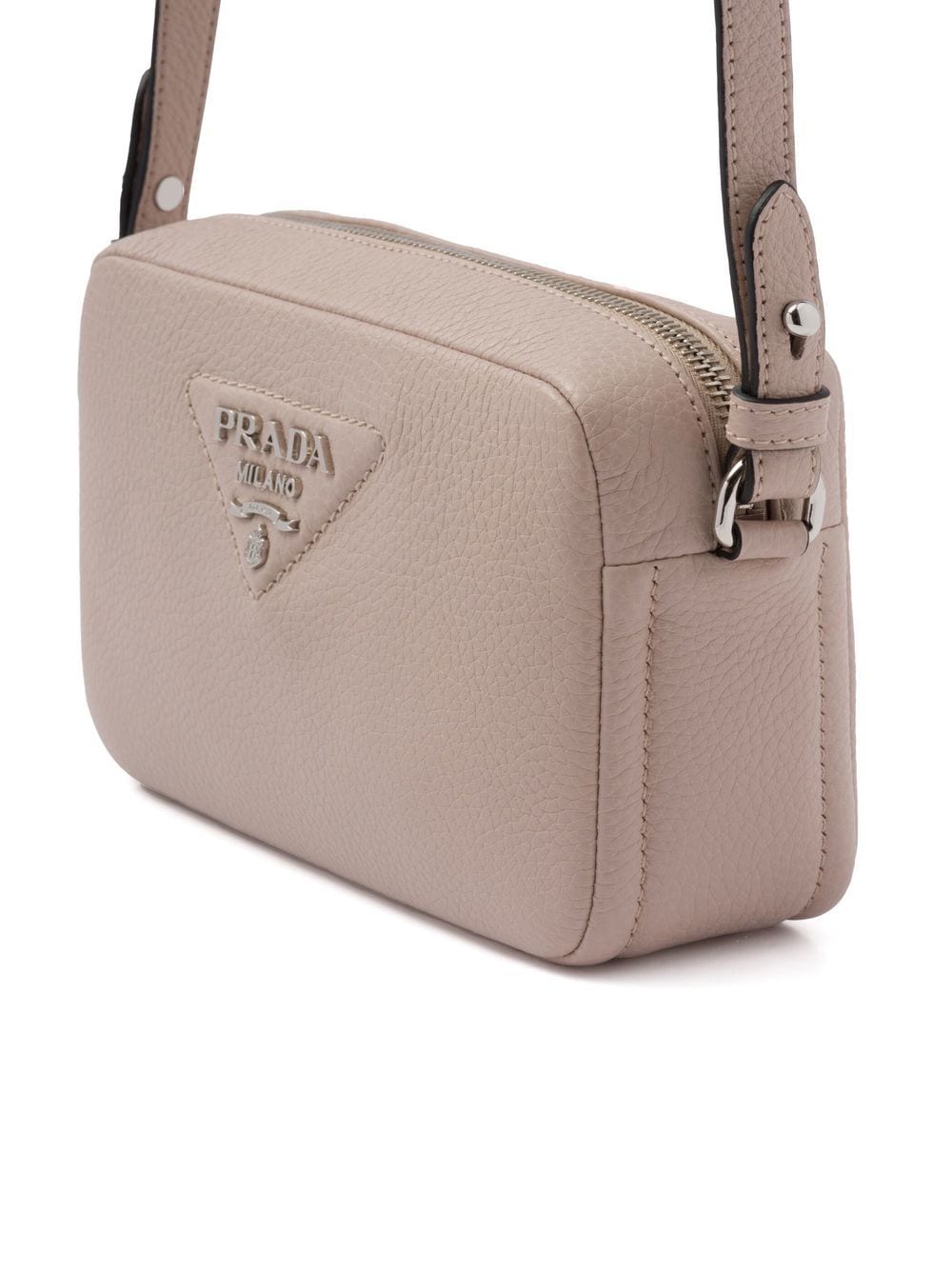 Shop Prada Logo-plaque Leather Crossbody Bag In Pink