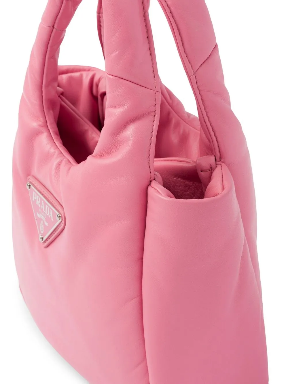 Shop Prada Small Soft Padded Leather Bag In Pink