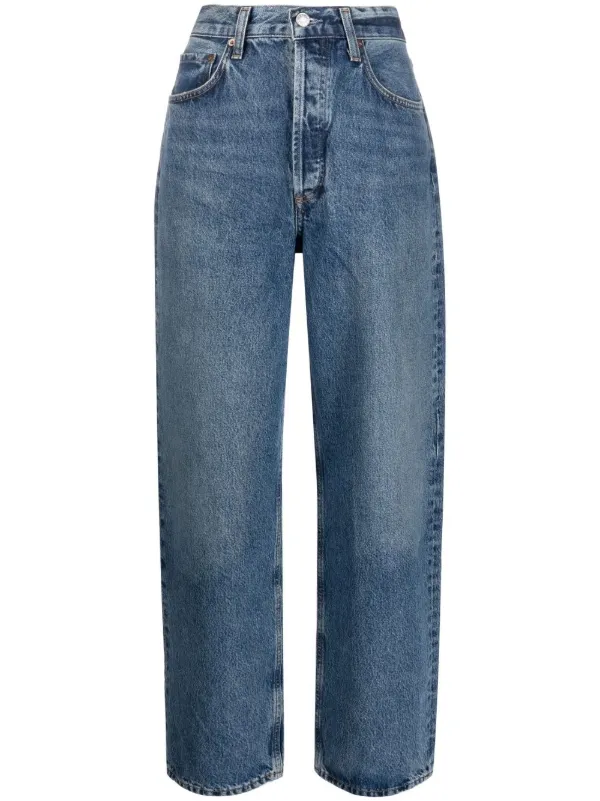 Mid rise tapered jeans sale