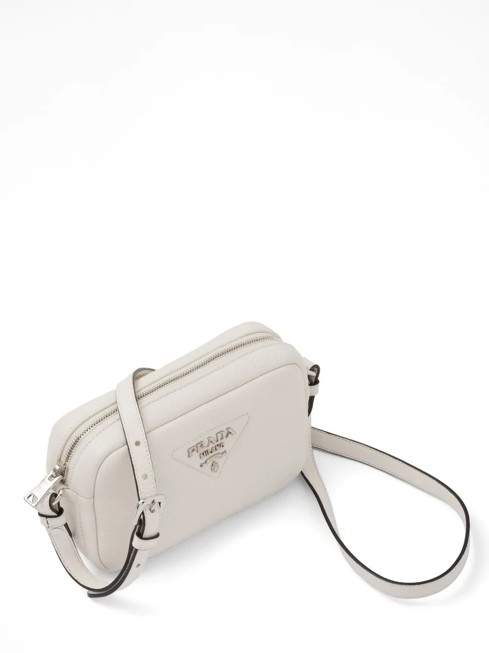 Prada Women's Small Logo Pebbled Leather Crossbody Bag