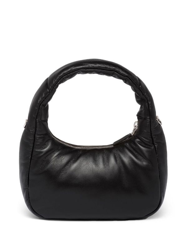 Prada ruched leather online bag