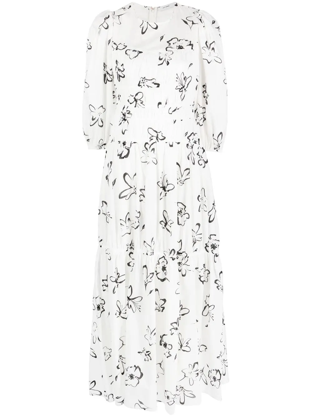 

IVY & OAK graphic-print organic-cotton dress - White