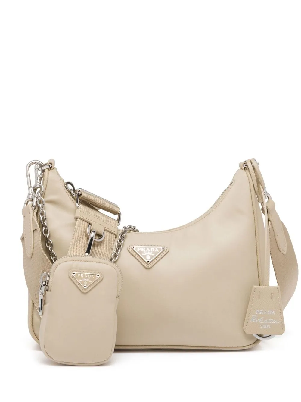 Prada Re-edition 2005 Re-nylon Mini Bag In Nude