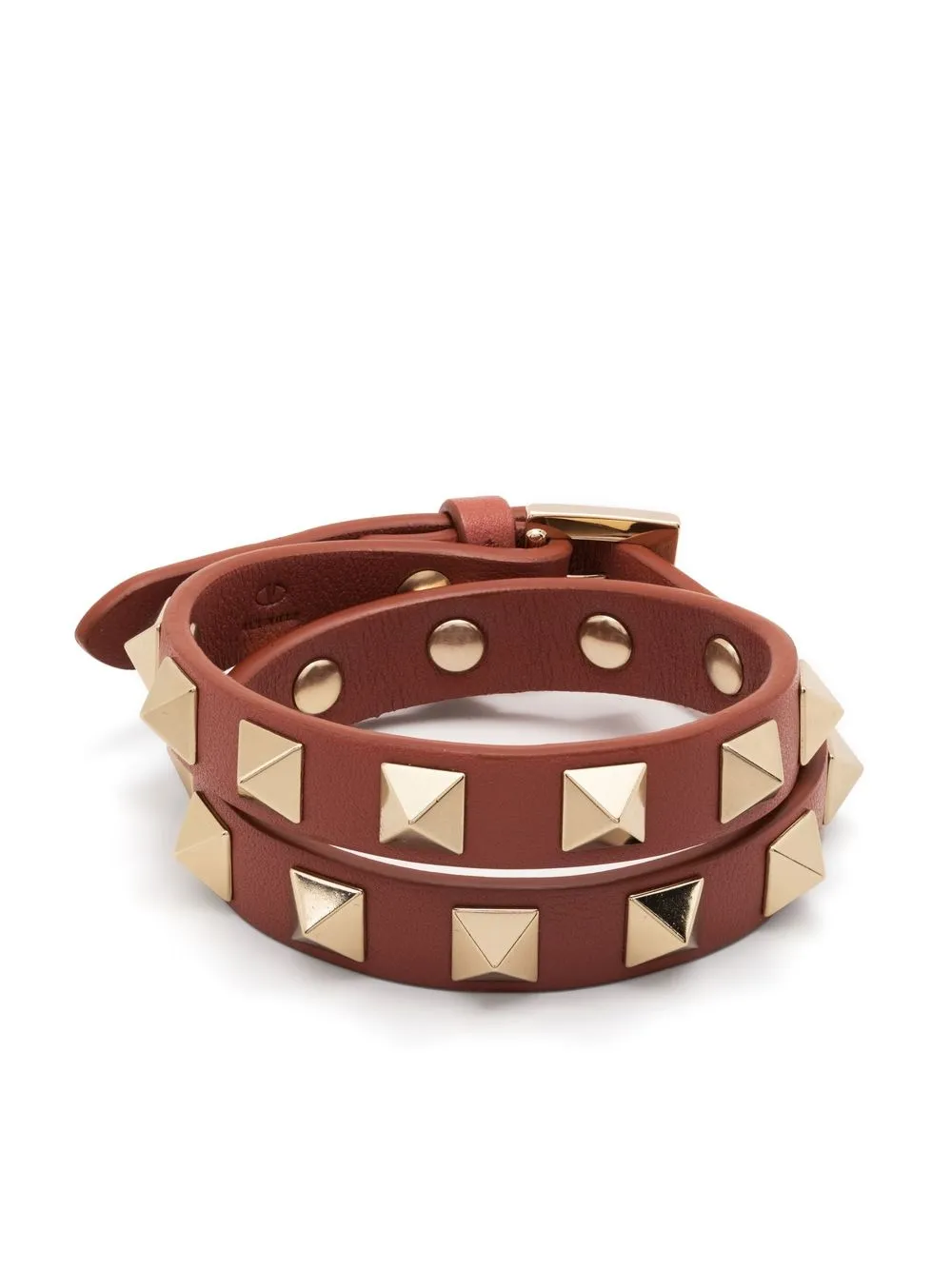 

Valentino Garavani pulsera Rockstud cruzada - Marrón