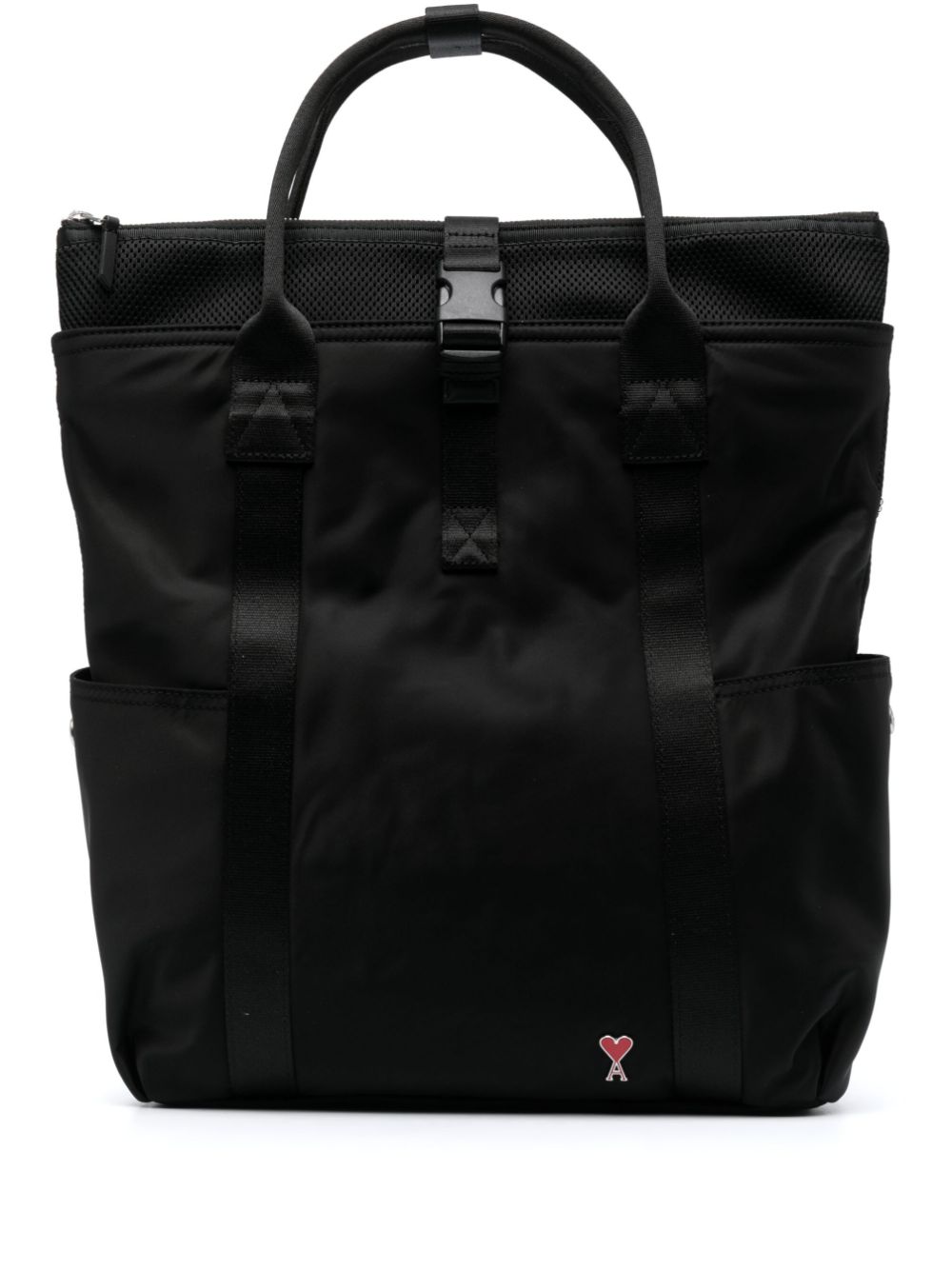 AMI Paris Backpack With Ami De Coeur Rivet Black