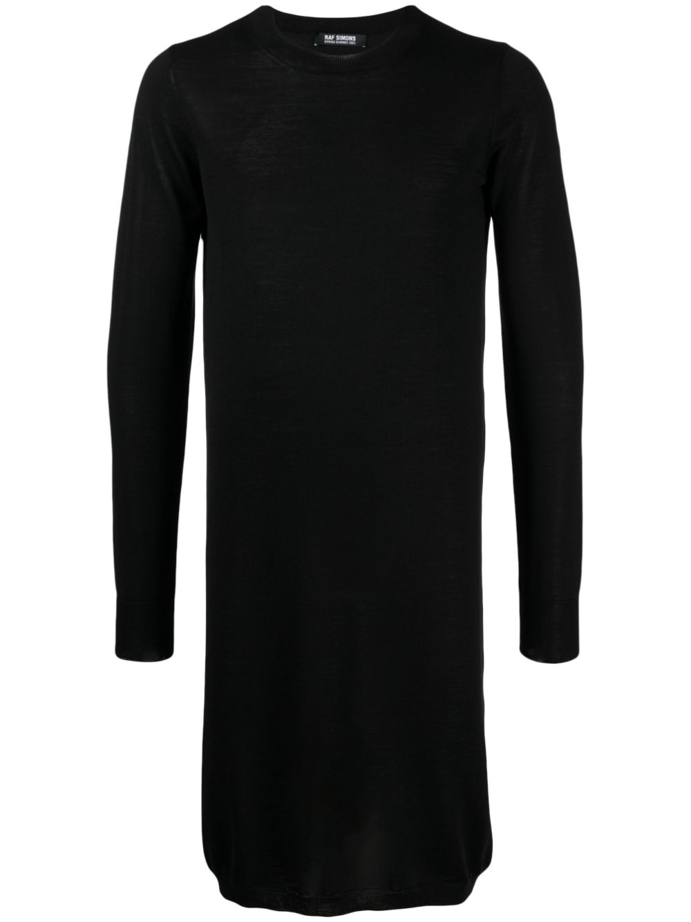 Raf Simons Long-sleeve Wool Top In Black