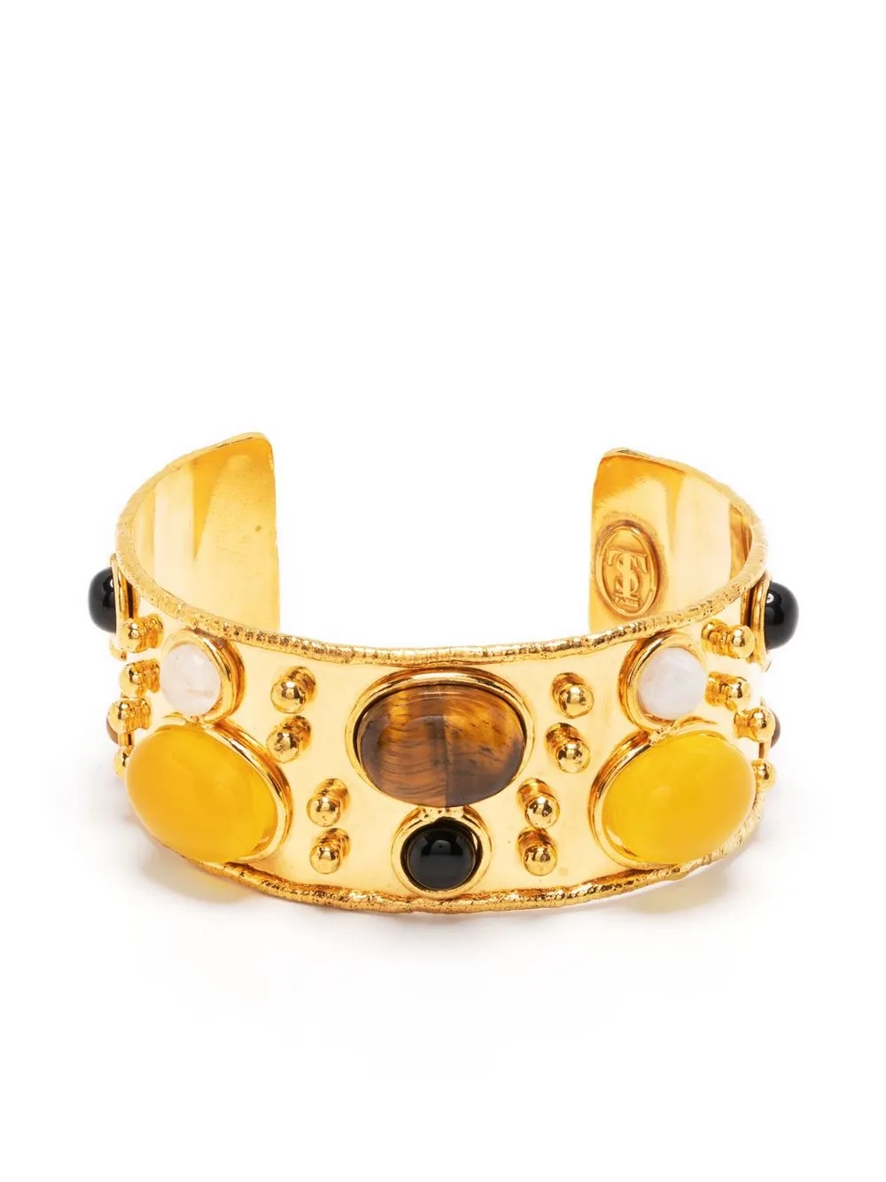

Sylvia Toledano Byzantine gemstone cuff bracelet - Gold