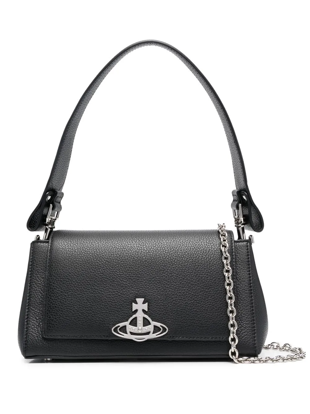 

Vivienne Westwood Orb plaque leather shoulder bag - Black