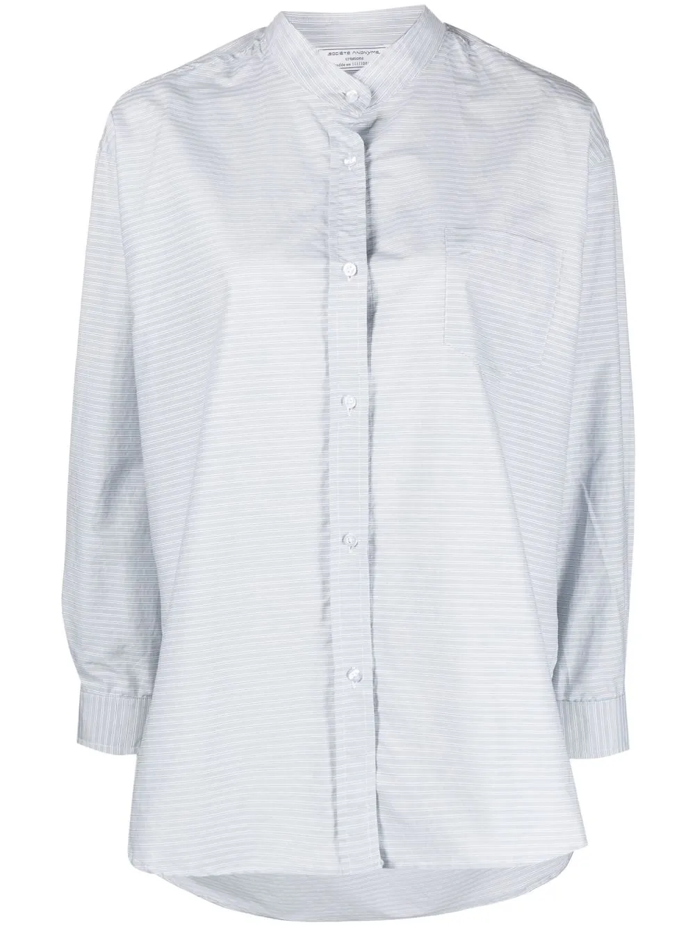 

Société Anonyme collarless button-front shirt - Blue